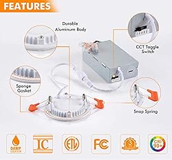 Cloudy Bay 3 inch 5 Color Ultra Thin LED Recessed
