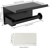 susswiff Self Adhesive Toilet Paper Holder with Phone Shelf Matte Black view 8