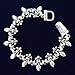 DianaL Boutique Silver Tone Fleur De Lis Magnetic Flip Over Clasp Bracelet