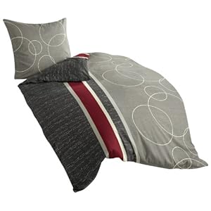 Bierbaum Bettwäsche 6230, Mako-Satin, Made in Germany, grau 08, 155×220 + 80×80 cm, Komfortgröße