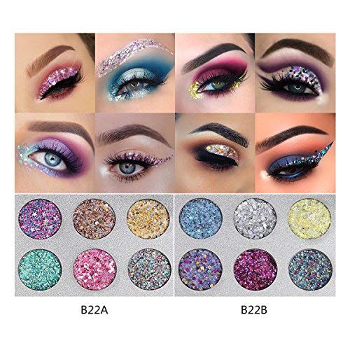 Beauty Glazed 6 Colors Big Bar Pigment Long Lasting Diamond Sequins Eyeshadow Glitter Shimmer Eye Shadow Pallete Maquiagem Cosmetics Eyeshadow Palette Style 2