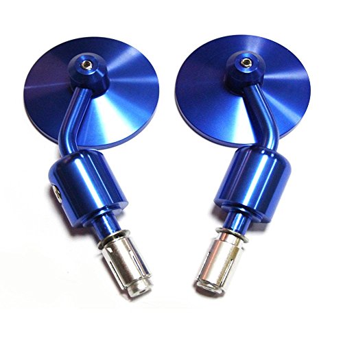 E Supportâ„¢ Blue Motorcycle Motorbike Rear View Side Mirror CNC Aluminum Handlebar End ATV Scooter Bike