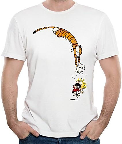 KHEN Calvin And Hobbes Fierce Jumping Tshirts Men
