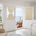 NICETOWN Blackout French Door Curtain Side Panels for Privacy, Thermal Side Door Window Curtain Blind with Tie-Back (54 inches Width x 40 inches Length, Biscotti Beige, Sash Included, 1 Panel)