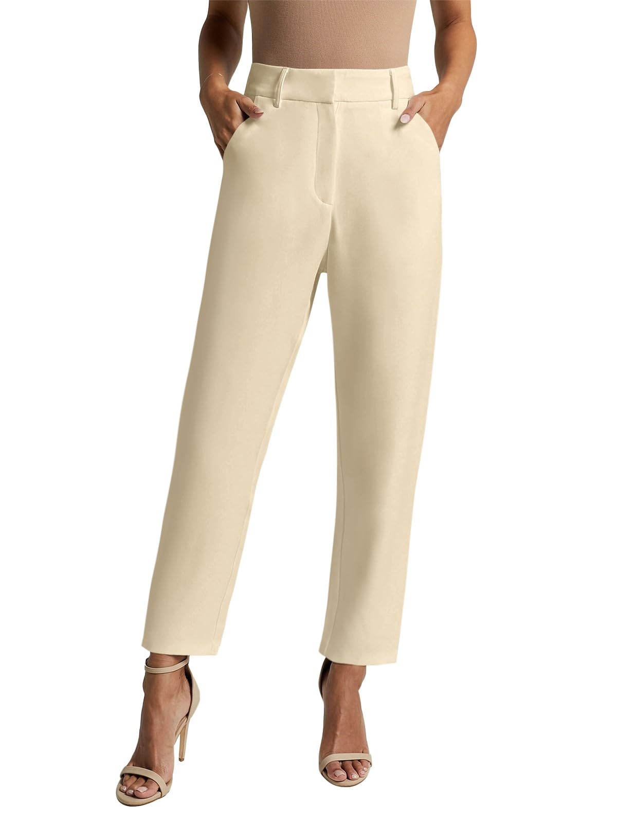 Nimin NIMIN High Waisted Business Casual Pants for Women Straight Leg Work ...
