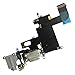 Johncase OEM Charging Port Dock Connector Flex Cable w/Microphone + Headphone Audio Jack Port Ribbon Replacement Part Compatible for iPhone 6 All Carriers (Light Gray)