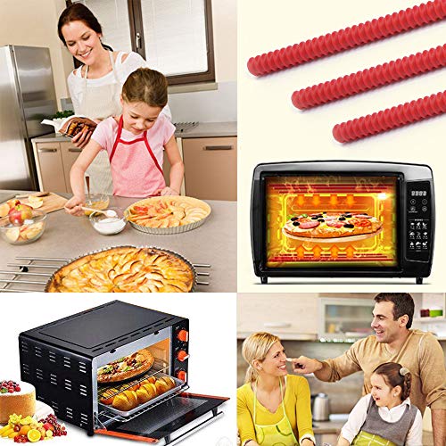 3 Pack BESEGO Oven Rack Guard, Heat Resistant Silicone Oven Rack Cover Prevent Hand & Arm against Burns, Scars & Injuries - BPA Free & FDA Approved - 14 Inches Long - Thumbnail 4
