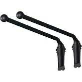 RSBFER 2 Piece Swing Arm Curtain Rod, 180&deg; Adjustable Heavy Duty Curtain Display Stand for Window Side Panels Front Door Store,Black,90cm/35in