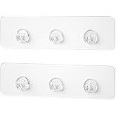 EAGMAK 2 Pack Transparent Shower Caddy Adhesive for Replacement, No Drilling , Soap Holder, Bathroom Storage Shelves and Kitchen Racks