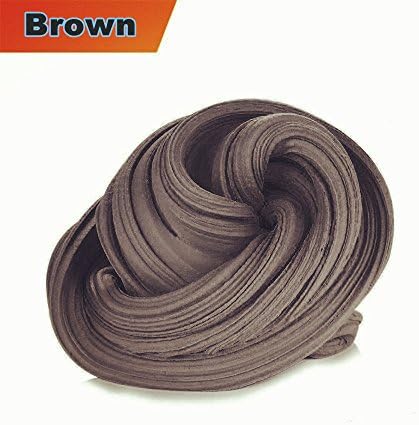 Fluffy Slime, Putty Floam Slime with Storage Container Sensory Play Stress Relief Toy ADHT ASMR No Borax with Nice Fragrance for Kids and Adults (Brown)