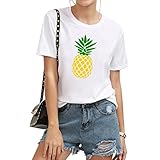BLACKMYTH Women Cute Graphic T Shirts Funny Tops Pineapple Tees