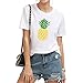 BLACKMYTH Women Cute Graphic T shirts Funny Tops pineapple Tees