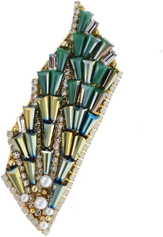 Ladies Brooch Green Color Leaf Brooches Women Hand Made Jewelry Coat