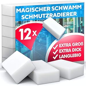 Vuil-uitwisspons en uitwisspons, 12 stuks, extra sterk, hoge melamine dichtheid, reiniging voor muur, sneakers en alle…