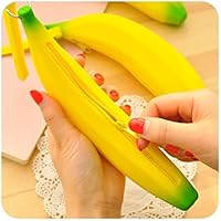 UNKE Women Mini Coin Purse Pencil Case Portable Banana Silicone Bag Wallet Pouch