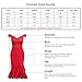 Knitee Women's Vintage Off Shoulder V-Neck Evening Party Cocktail Ruffles Slit Formal Dress