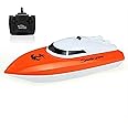 SZJJX RC Boat, Remote Control Boats for Lake/Pool/Pond, 2.4 GHz High Speed Mini Boats, Outdoor Adventure Electric RC Racing Boats for Adults & Kids (Orange)