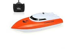 SZJJX RC Boat, Remote Control Boats for Lake/Pool/Pond, 2.4 GHz High Speed Mini Boats, Outdoor Adventure Electric RC Racing Boats for Adults & Kids-Orange