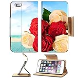 Luxlady Premium Apple iPhone 6 Plus iPhone 6S Plus Flip Pu Leather Wallet Case IMAGE ID: 42304928 Rose Yellow Flower