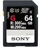 Sony SF-G64/T1 High Performance 64GB SDXC UHS-II Class 10 U3 Memory Card with blazing fast read speed up to 300MB/s