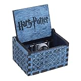 Dream Loom Wooden Music Box,Hand Crank Classical Carved Wooden Harry Potter Musical Box,Gift for Kids,Family and Friends (Blue)