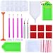 Aneco 61 Pieces DIY Diamond Painting Tools Diamond Stitch Pen Tweezers Plastic Tray Diamond Embroidery Box DIY Painting Accessories Set for DIY Art Craft