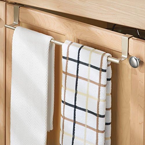 Over-the-Cabinet 40 cm Kitchen BathRoom Towel Bar, Brushed Stainless Steel by HOMEOHOLIC