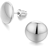 FAMARINE Dot Earrings Gold Silver Stud Earrings for Women Flat Round Earring Minimalist Earring