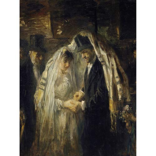 Artery8 Jozef Israels Jewish Wedding Celebration Painting Art Print Canvas Premium Wall Decor Poster Mural