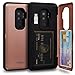TORU CX PRO Compatible with Samsung Galaxy S9 Plus Case - Protective Dual Layer Wallet with Hidden Card Holder + ID Card Slot Hard Cover, Mirror & USB Adapter - Rose Gold