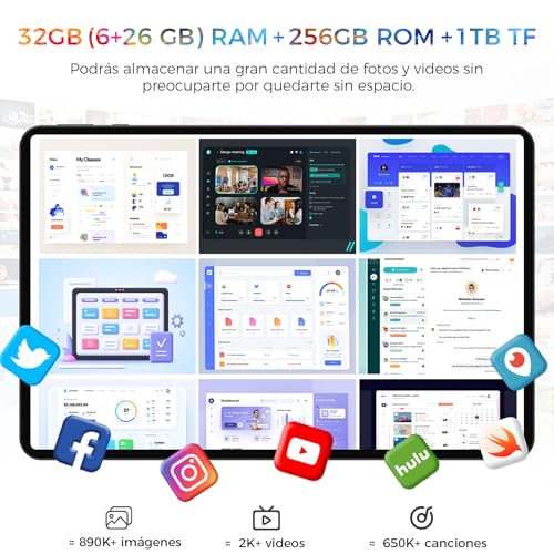RebotAi Android 16 Tablet, 13.4 Inch Large Tablet with Octa-Core Processor, 32GB RAM + 256GB ROM, 10000mAh Battery, 1920x1200 IPS, 2.4/5Ghz Dual WiFi/5+8MP/GPS/Gemini AI/Widevine L1