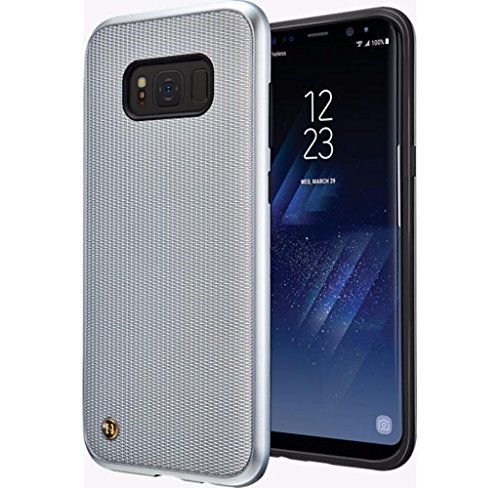 Granite Chain Veil Hybrid Slim Case Cover for Samsung Galaxy S8+ Plus - Silver (Certified Refurbished)