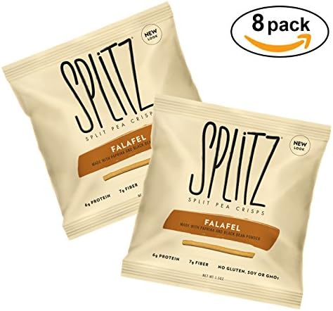 SPLITZ Split Pea Crisps Barbecue (1.5oz) 8ct Plant-Based, Organic, Non-GMO, Vegan, Gluten-Free, Superfoods, Healthy Snack for Kids and Adults, High Protein, High Fiber, Low Calorie