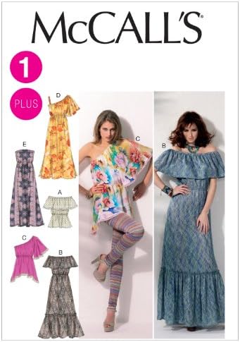 McCall's Pattern 6558 Women's Pullover Tops and Dresses with Variations Sizes 18W-24W
