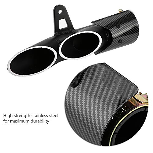 Suuonee Exhaust Pipe, Universal Glossy Black 51mm Motorcycle Slip on Exhaust Muffler Rear Pipe Tailpipe - Thumbnail 2