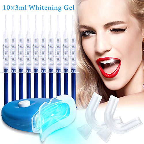 Teeth Whitening Kit, Home Teeth Whitening Gel, Teeth Whitening Light, Effectively Removes Stains for Whiter Teeth, Without Pain or Sensitivity,10x Tooth Whitening Gel 2X Tooth Shells