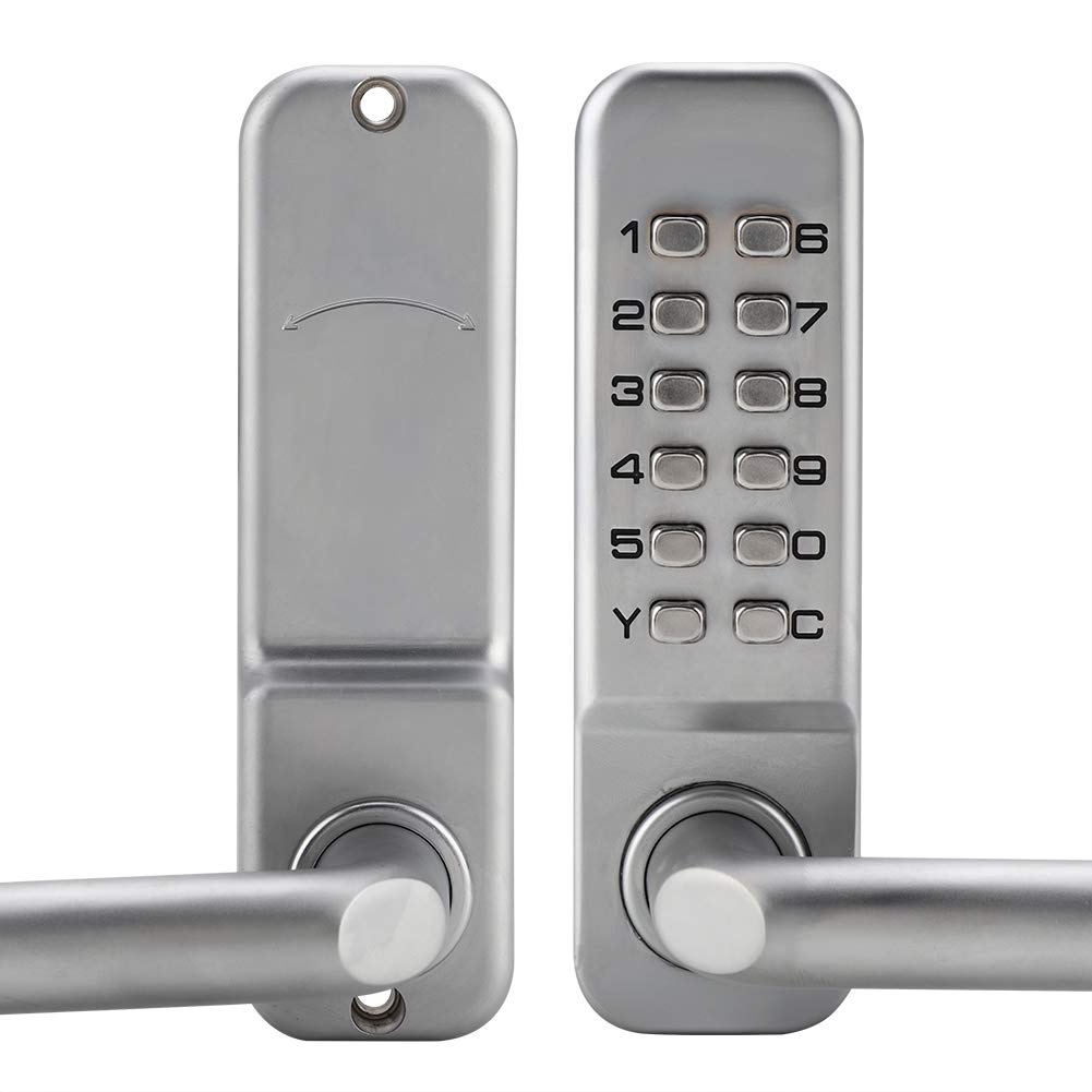 Smandy Digit Keypad Door Lock 1-11 Digit Zinc Alloy Keyless Entry Door Lock Waterproof Mechanical Coded Lock Password Security Lock for Office Doors Interior Doors Rental Doors