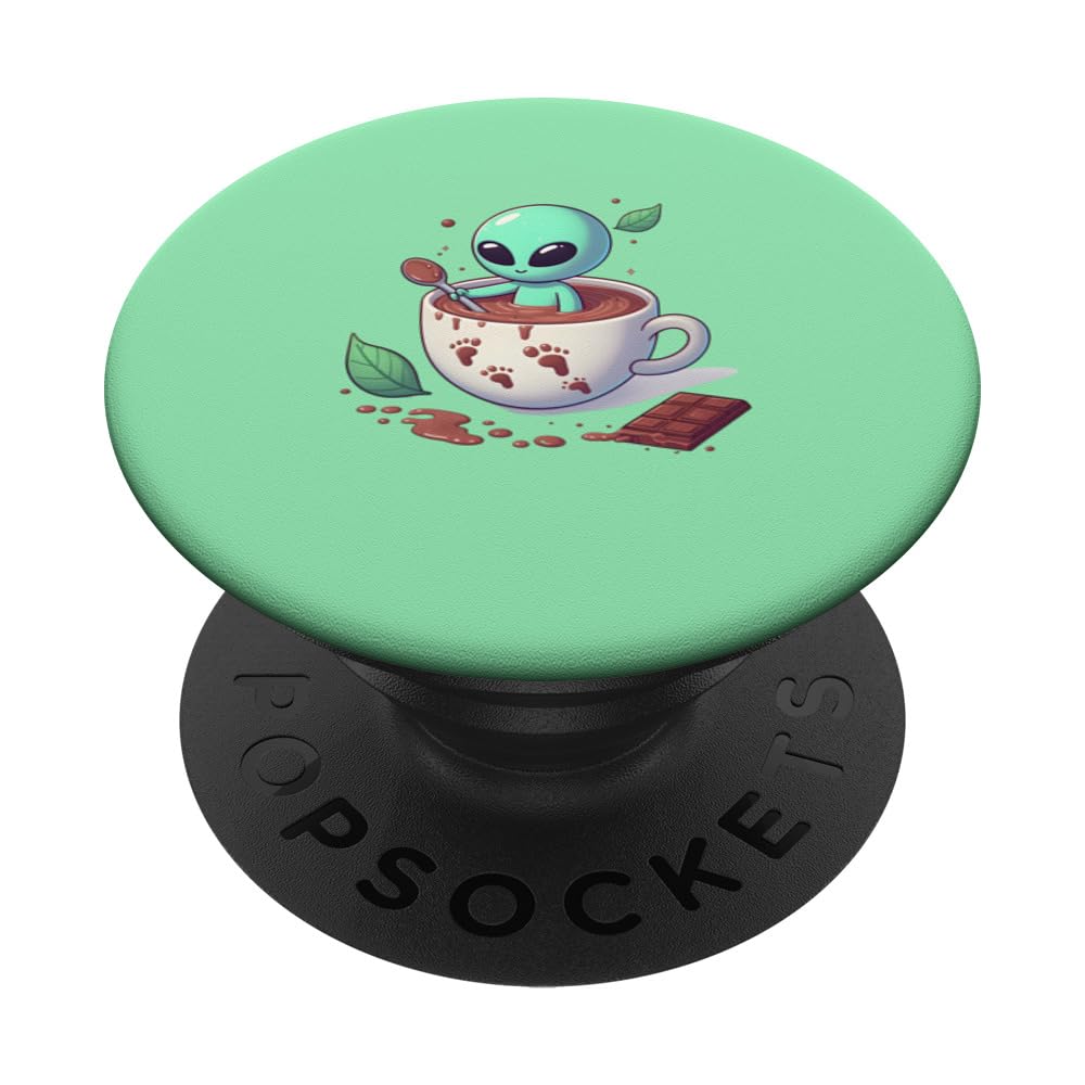lien Swimming in Hot Chocolate Cup PopSockets Swappable PopGrip