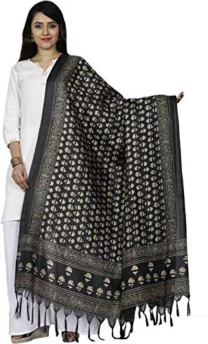 yuvanika women's jute dupatta (black)