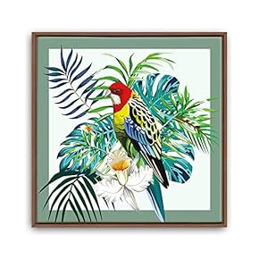 signwin Framed Canvas Wall Art Leaves, Birds, Abstracts...