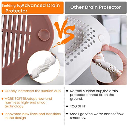 Budding Joy Hair Catcher Shower Drain Hair Traps Drain Stopper Cover Bathroom Sink Strainer Soft Silicone Easy to Install and Clean for Bathroom Bathtub and Kitchen 4 Pack - Thumbnail 6