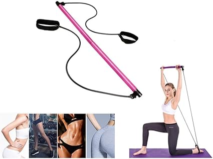 Amazon.com: KIVO - Juego de bandas flexibles para pilates, yoga, pilates,  barra de resistencia portátil, barra de ejercicios de yoga con bucle para  el pie para entrenamiento corporal total: Sports \u0026 Outdoors