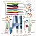 57 Pack Crochet Hooks Set Knitting Needles Kit Ergonomic Soft Rubber Handle Hooks 0.6mm to 6.0mm in US Standard Sizes with Complete Knitting Needle Accessories in Storage Case (CH-16)
