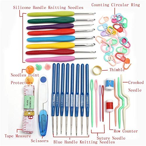 image for SoarOwl 57 Pack Crochet Hooks Set Knitting Needles Kit Ergonomic Soft 
