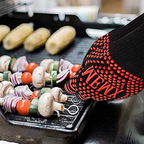 MEMX Oven Gloves, Barbecue Gloves 1472°F Heat Resistant Grill Gloves, Extreme Kitchen Cooking Oven Mitts, Finger Flexibility 13\
