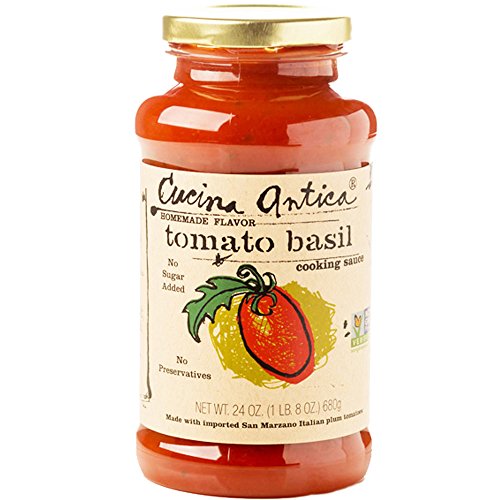 Cucina Antica - Tomato Basil Pasta Sauce - 24 Ounce,6 Count -Non GMO, Whole 30 Approved, Gluten Free