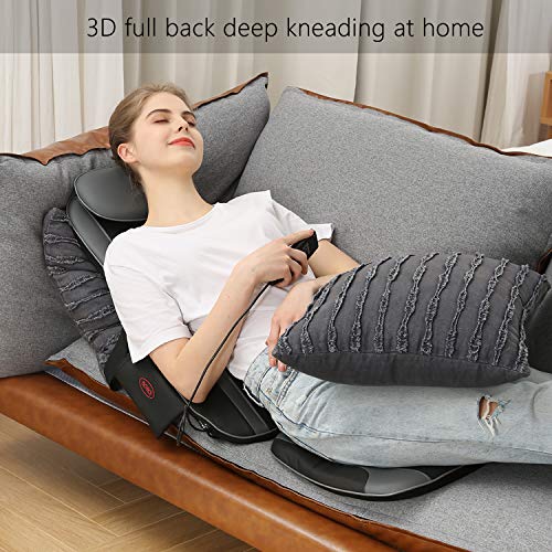 Sotion Shiatsu Back Massager for Chair Seat Massage Cushion with Heat, Deep Kneading Rolling Vibration Massage Chair Pad, Relief Pain and Fatigue from Back, Lumbar, Highs