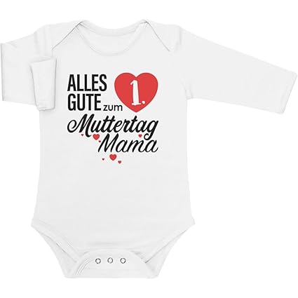 Shirtgeil Muttertagsgeschenk - Alles Gute zum 1. Muttertag Mama Baby Langarm Body
