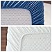TillYou 2 Pack Fitted Crib Sheet-100% Woven Cotton Flannel(Breathable and Soft), Fit Standard Crib Mattress--White & Blue