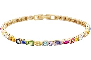 BaubleBar Kayden Bracelet for Women - Trendy, Chic, & Hypoallergenic Gold-Plated Tennis Bracelet W/Cubic Zirconia Stones